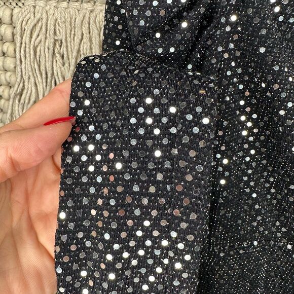 Forever 21 Black Sequin Ruched Dress (Small) - Picture 4 of 6